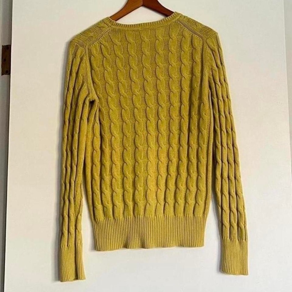 Vintage GAP Mustard Yellow Cable Knit Sweater - Picture 2 of 6